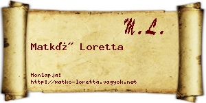 Matkó Loretta névjegykártya